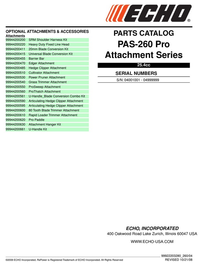 Echo PAS-260 PRO - PARTS CATALOG SERIAL NUMBER... Instruction Manual