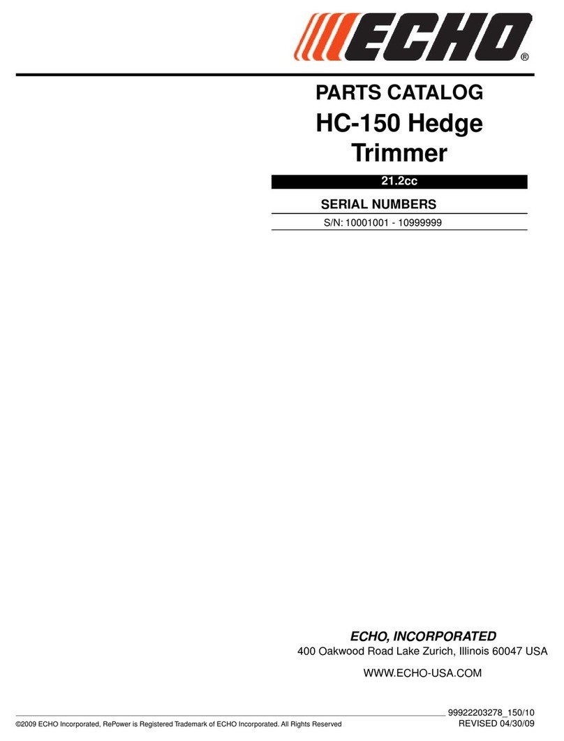 Echo HC-150 HEDGE TRIMMER - PARTS CATALOG SERIAL NUMBER... Instruction Manual