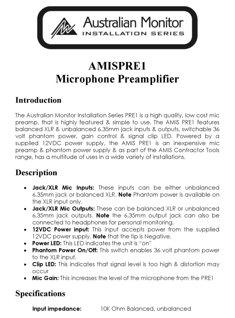 AUSTRALIAN MONITOR AMIS PRE1 manual