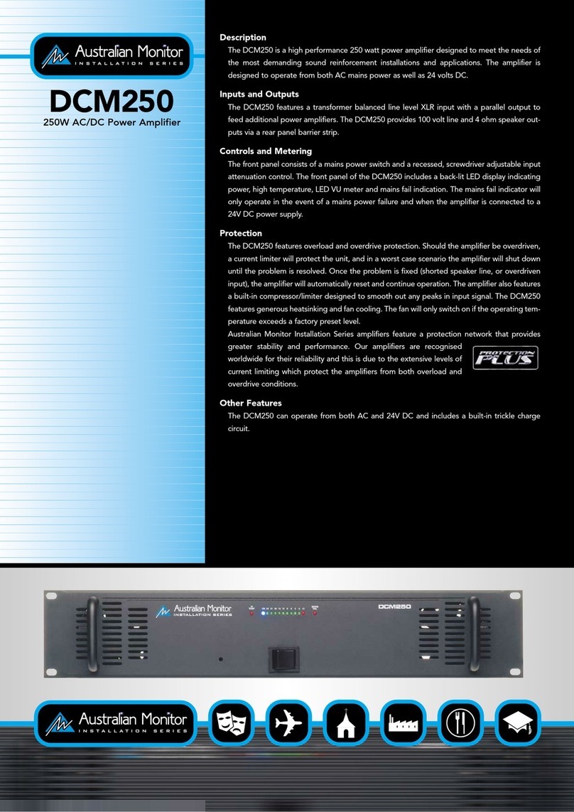 AUSTRALIAN MONITOR DCM250 Specifications
