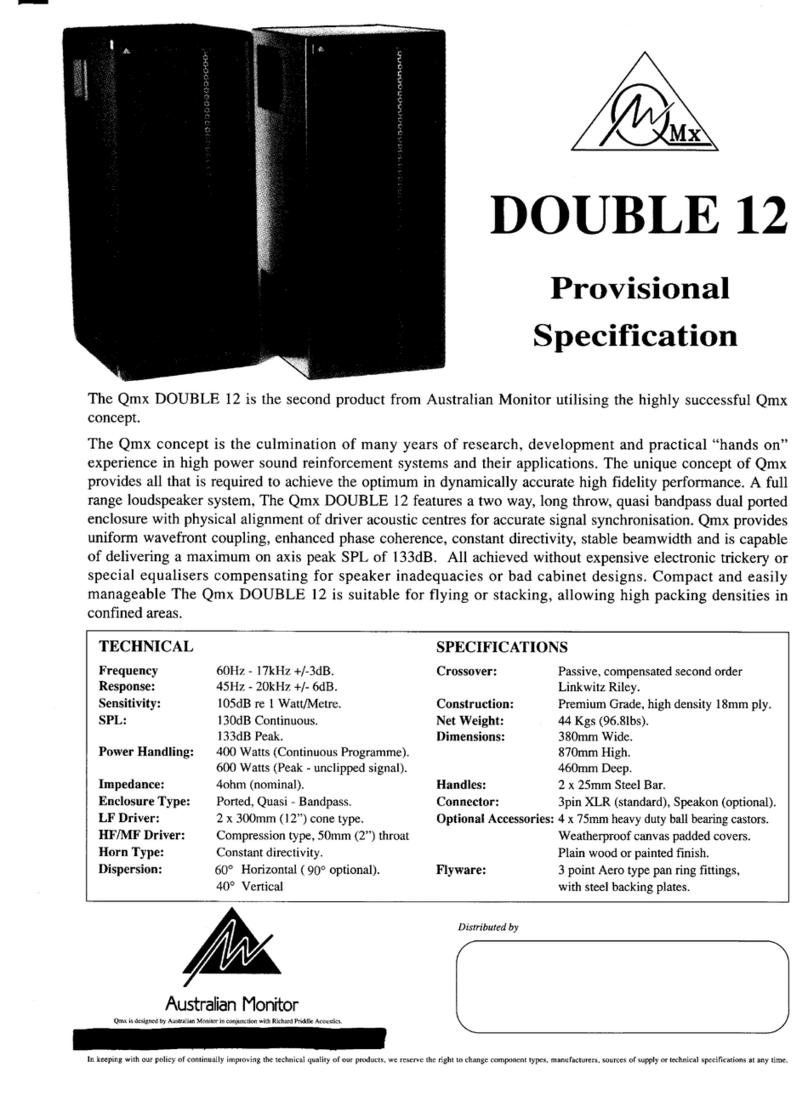 AUSTRALIAN MONITOR DOUBLE 12 User manual