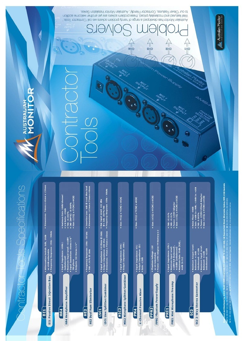 AUSTRALIAN MONITOR CONTRACTOR TOOLS User manual