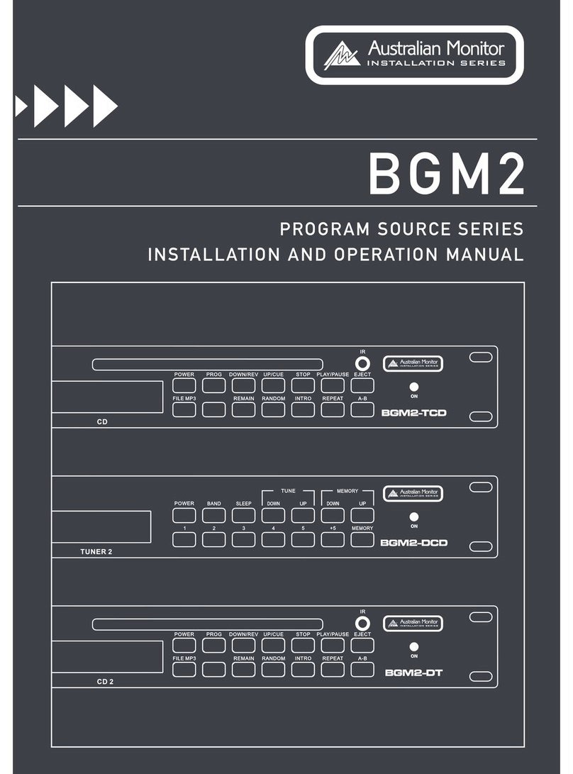 AUSTRALIAN MONITOR BGM2 Installation and operation manual