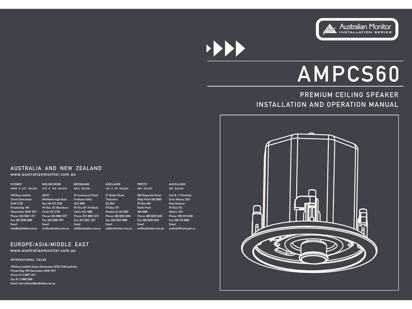 AUSTRALIAN MONITOR AMPCS60 Installation and operation manual