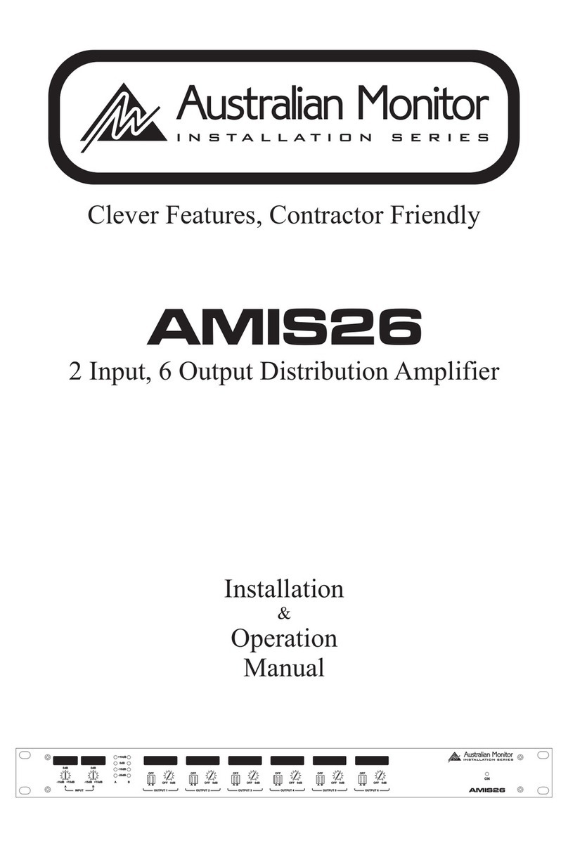 AUSTRALIAN MONITOR AMIS26 Installation & operation manual