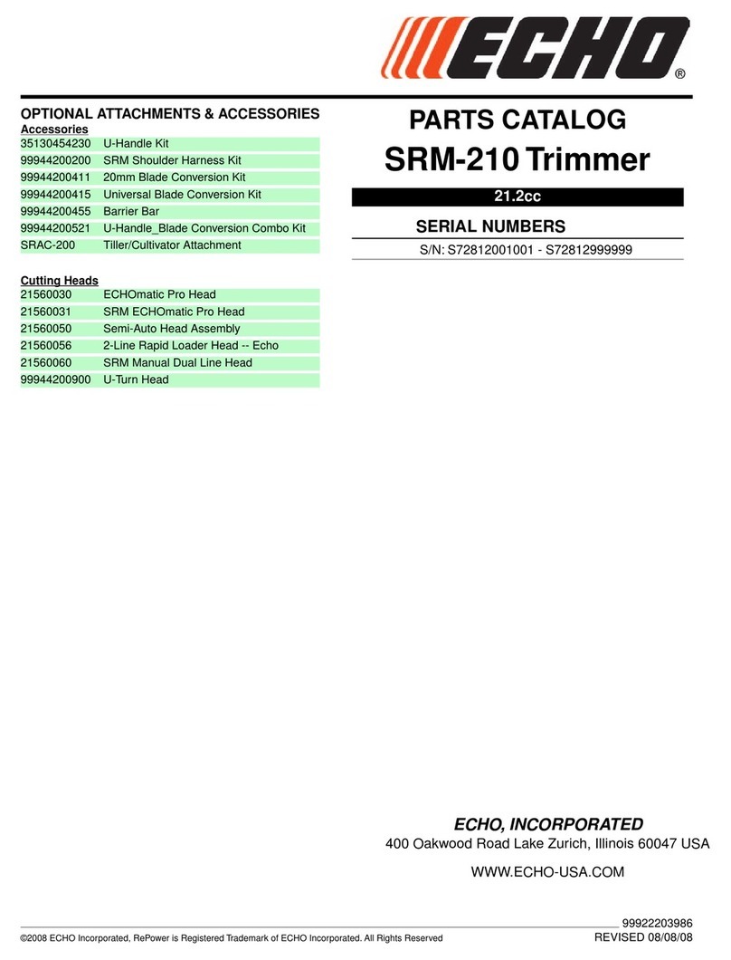 Echo SRM-210 - PARTS CATALOG SERIAL NUMBERS... Instruction Manual