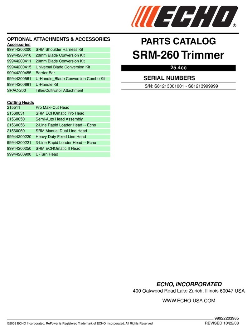 Echo SRM-260 - PARTS CATALOG SERIAL NUMBERS... Instruction Manual
