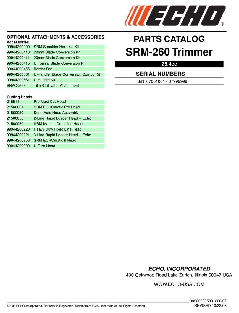 Echo SRM-260 - PARTS CATALOG SERIAL NUMBERS... Instruction Manual