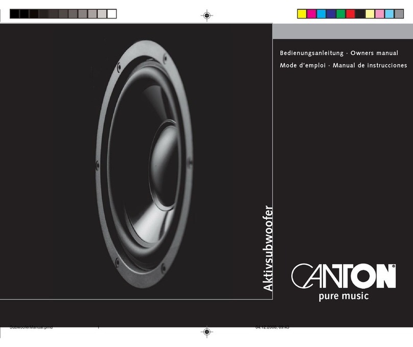Canton ACTIVE SUBWOOFER User manual