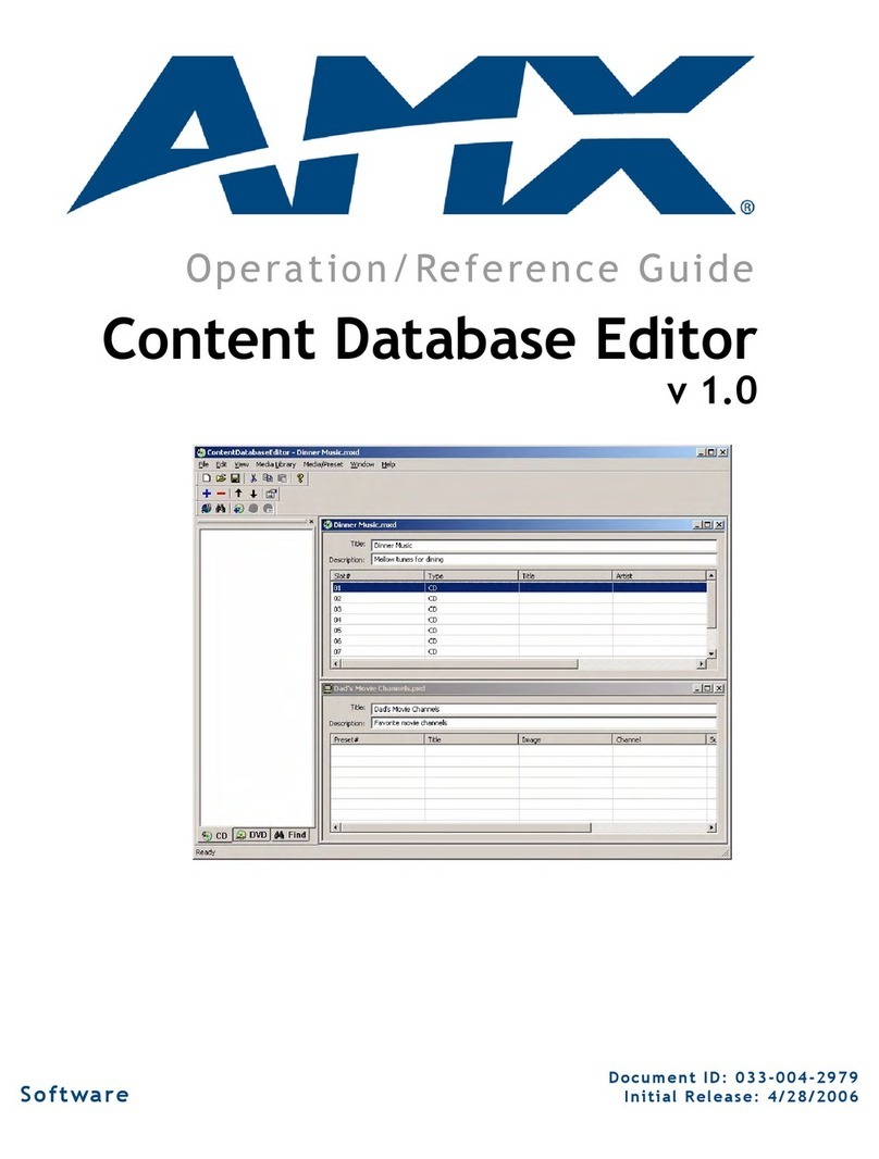 AMX VISUALARCHITECT CONTENT DATABASE EDITOR manual AMX VISUALARCHITECT CONTENT DATABASE EDITOR manual
