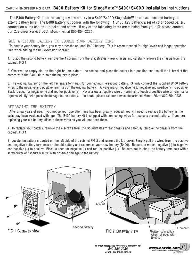 CARVIN B400 installation instructions