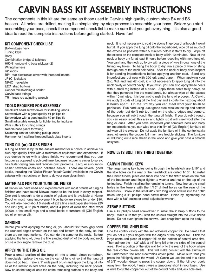 CARVIN BASS KIT manual