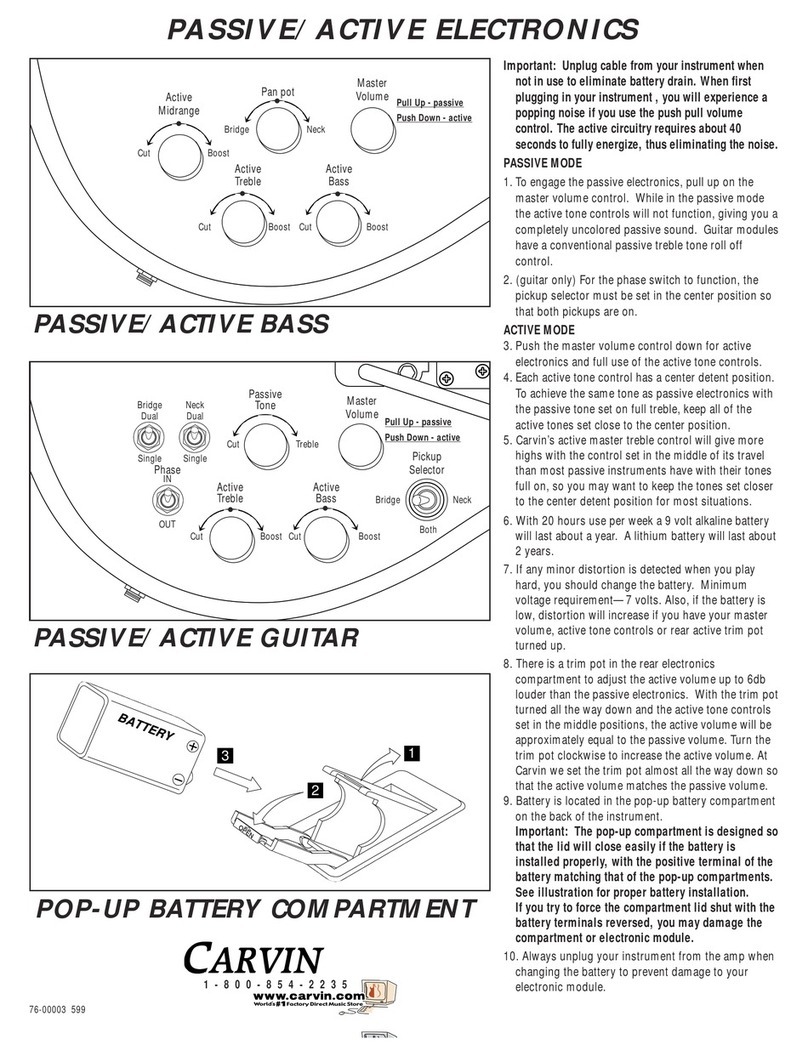 CARVIN ACTIVE PASSIVE GUITARE User manual