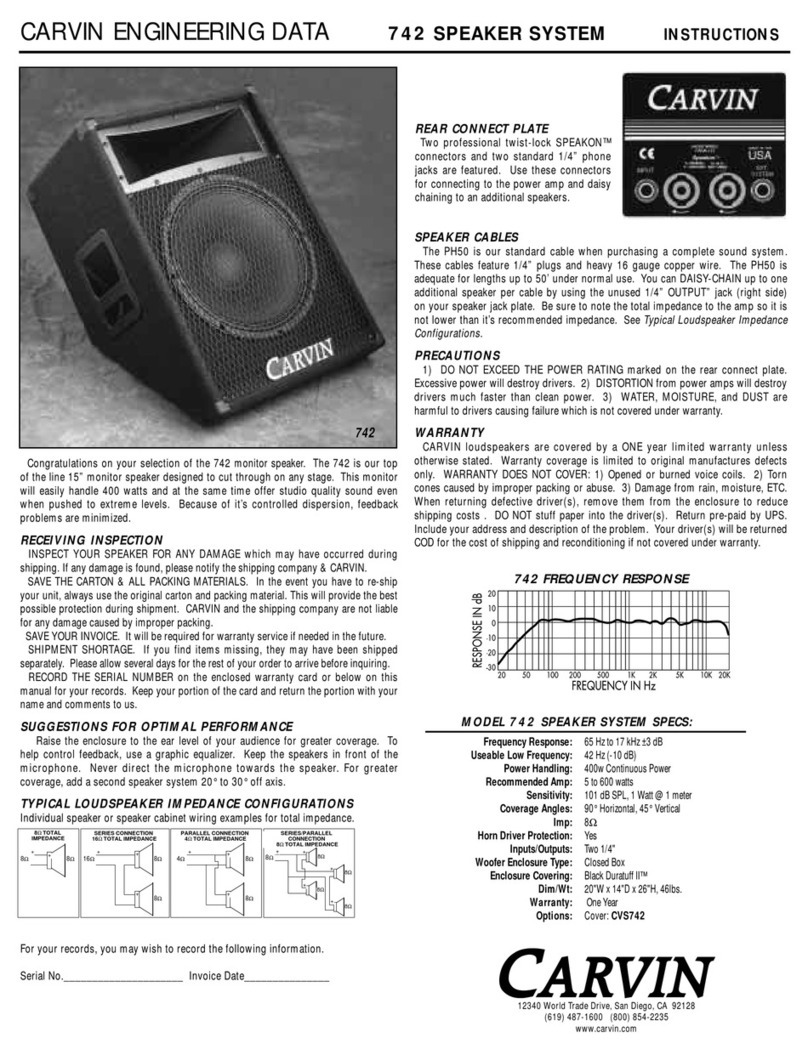 CARVIN 742-V1 instructions