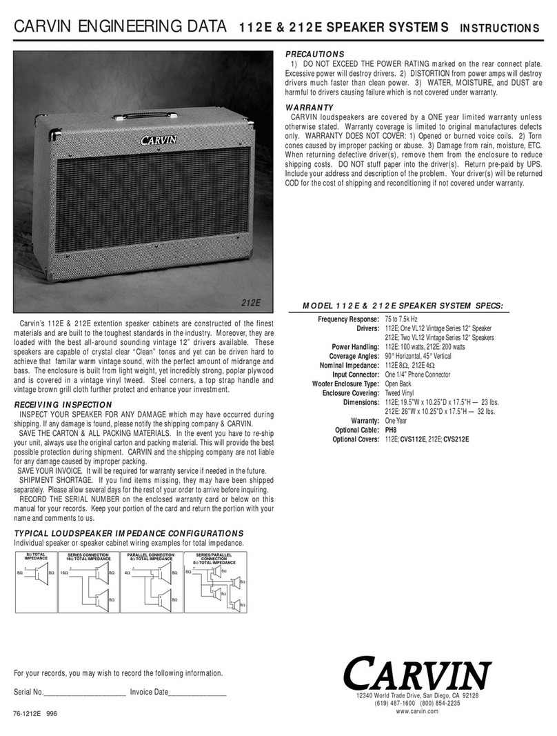 CARVIN 212E User manual