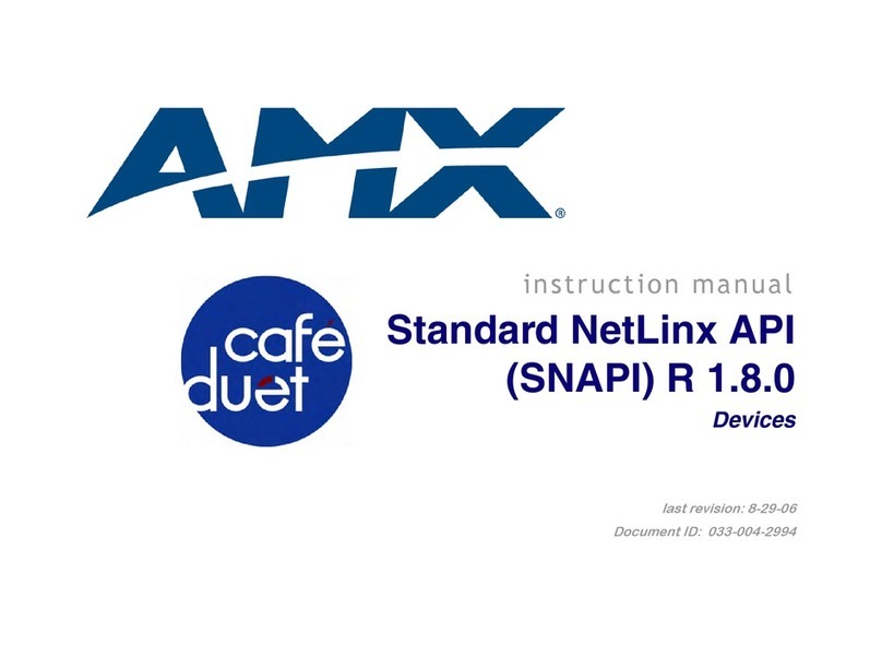 AMX CAFE DUET STANDARD NETLINX API (SNAPI)... User manual