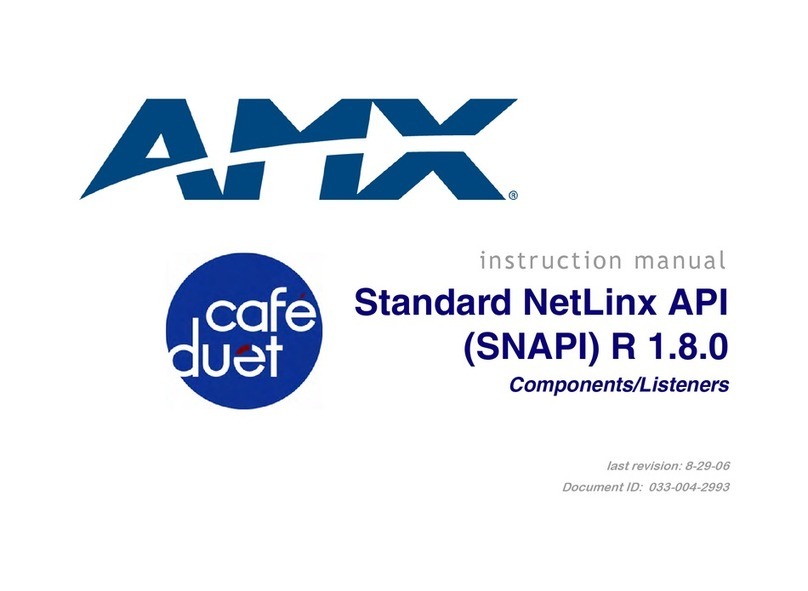 AMX CAFE DUET STANDARD NETLINX API (SNAPI) COMPONENTS AND... User manual