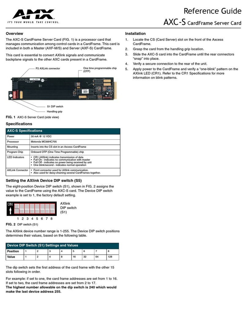 AMX AXF-S AXCESS SERVER CARDFRAME (WITH AXC-S... User manual