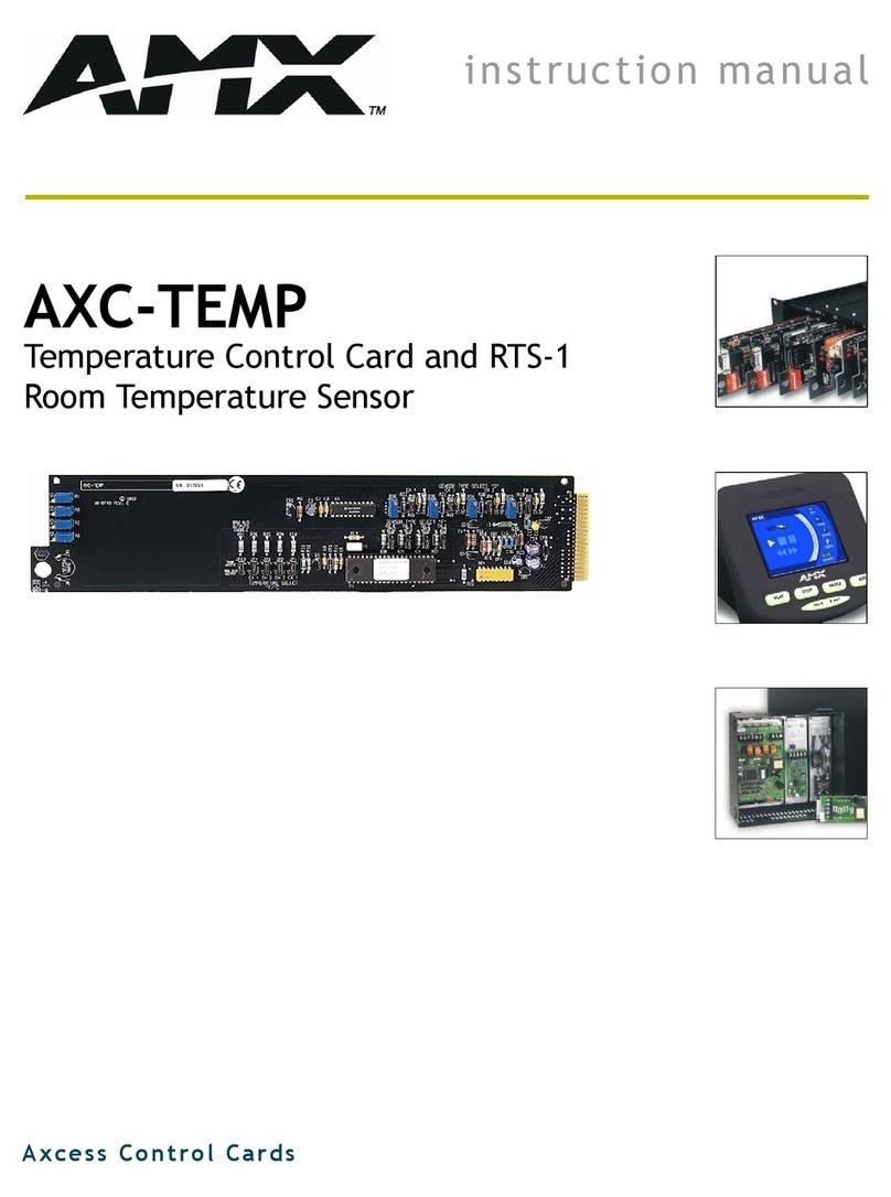 AMX AXC-TEMP AND RTS-1 TEMPERATURE CONTROL CARD AND ROOM TEMPERATURE... User manual