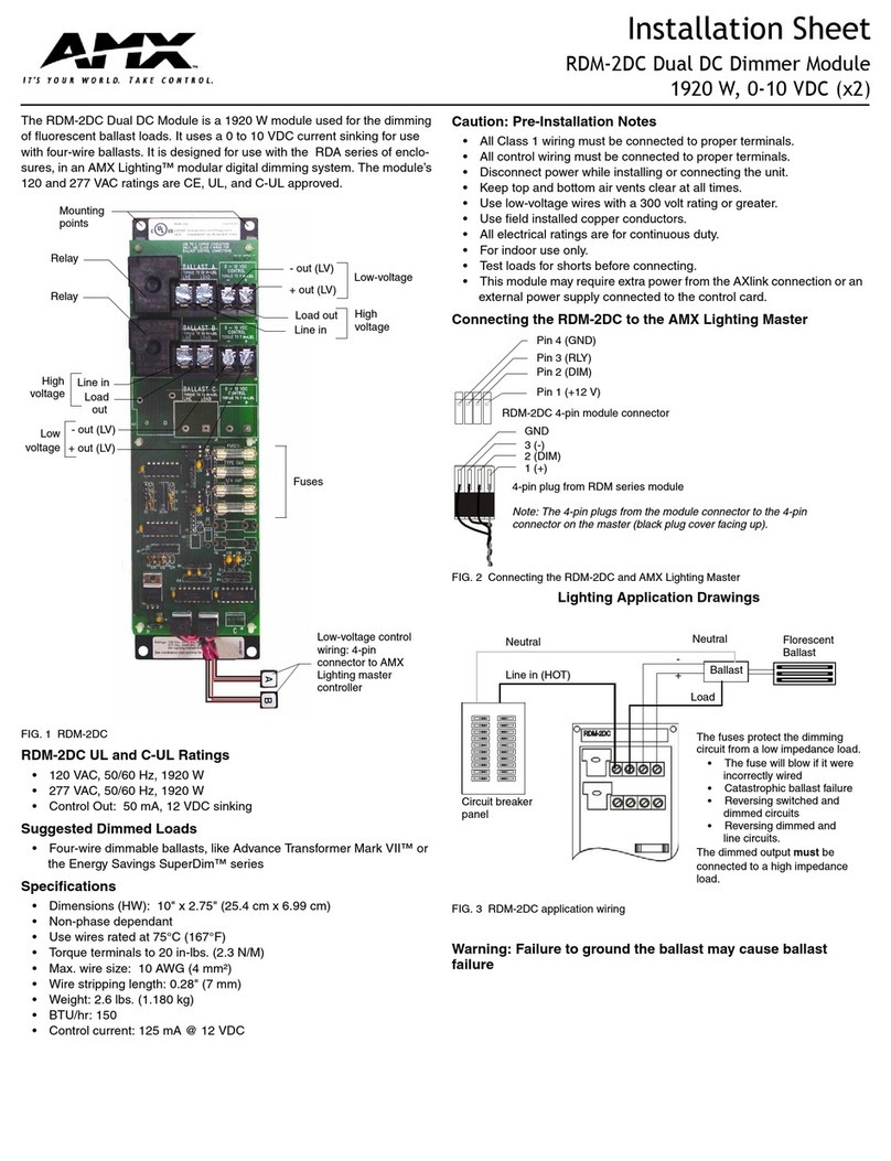 AMX RDM-DC DC MODULE Installation sheet
