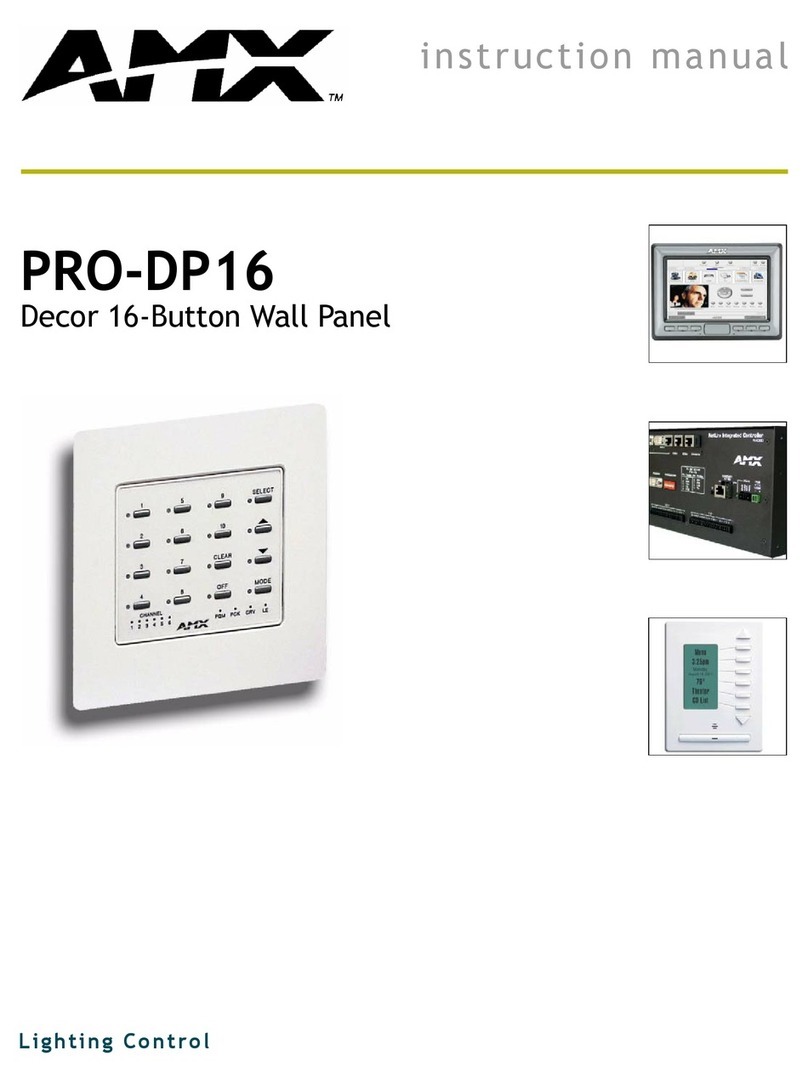 AMX PRO-DP16 DECOR PROLINK FLUSH MOUNT KEYPAD... User manual