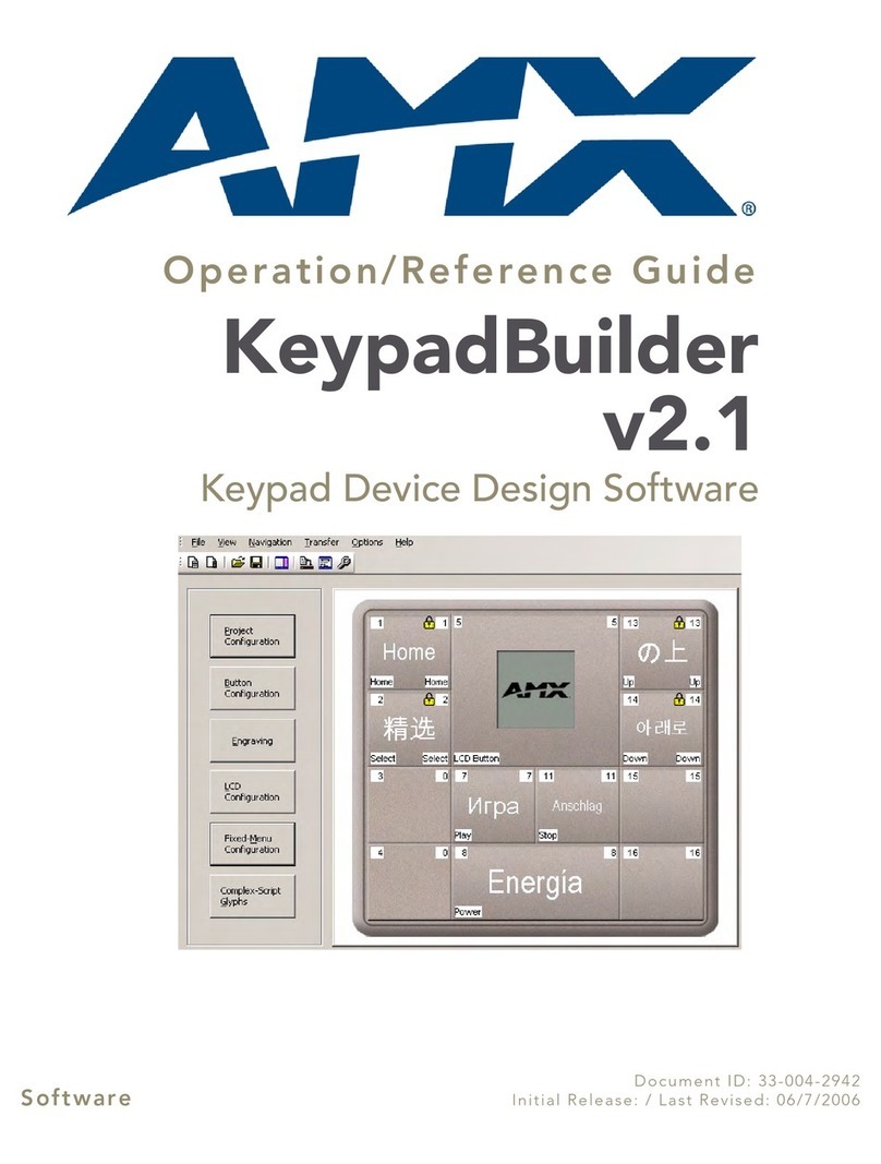 AMX KEYPADBUILDER User manual