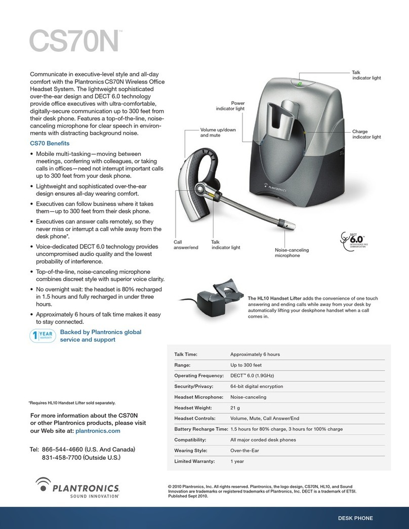 Plantronics CS70N Product sheet