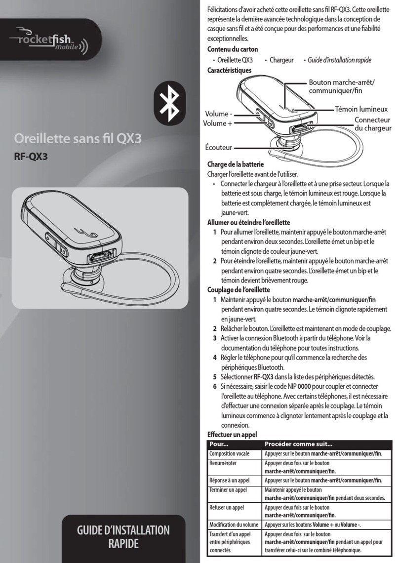 Rocket Fish RF-QX3 Installation and operation manual
