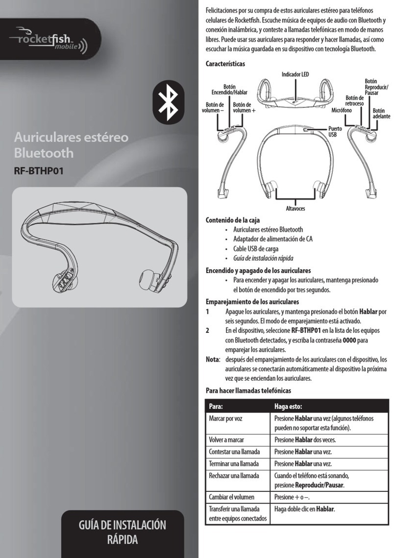 Rocket Fish RF-BTHP01 Parts list manual