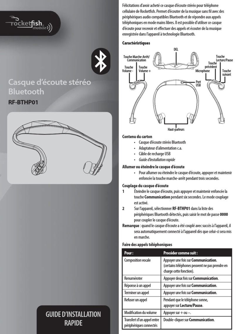 Rocket Fish RF-BTHP01 Installation and operation manual Rocket Fish RF-BTHP01 Installation and operation manual