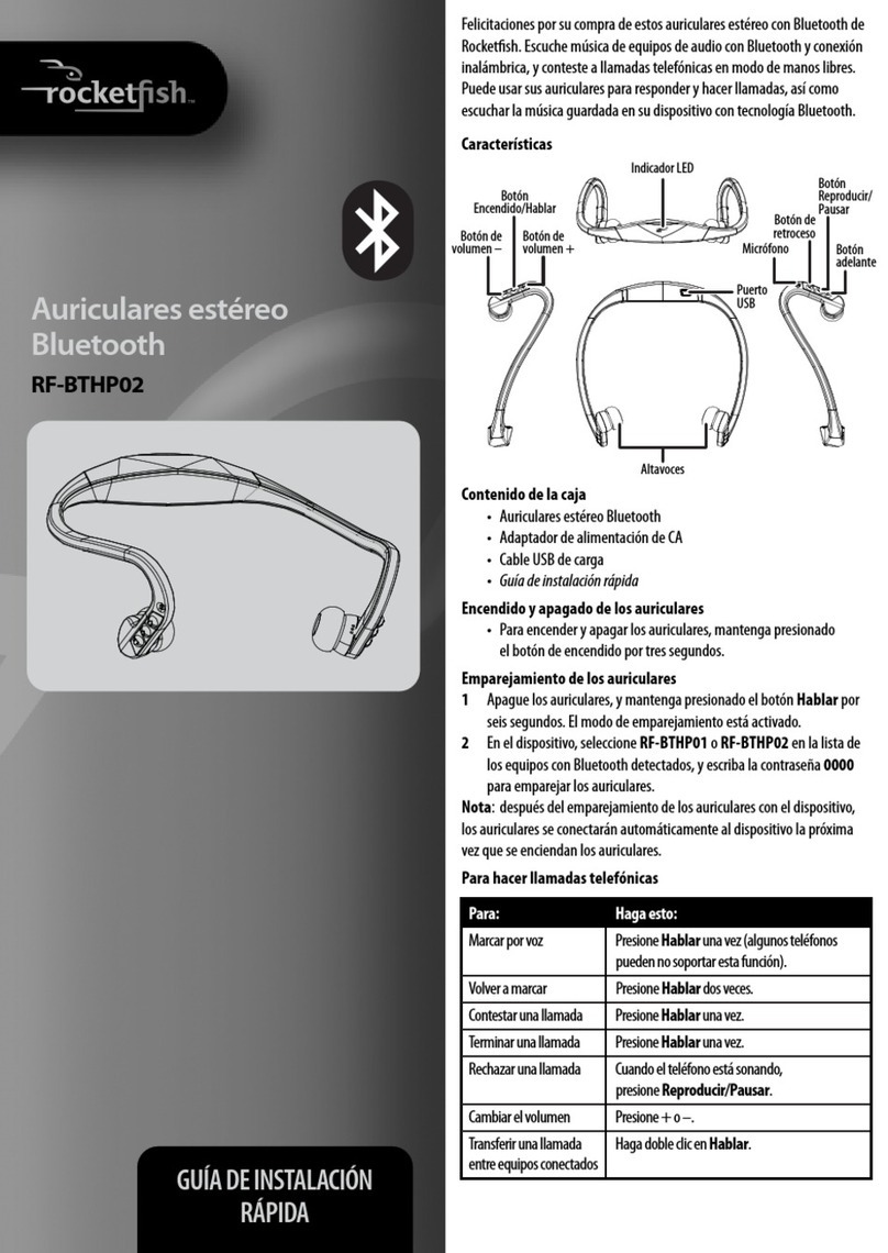 Rocket Fish RF-BTHP02 Parts list manual