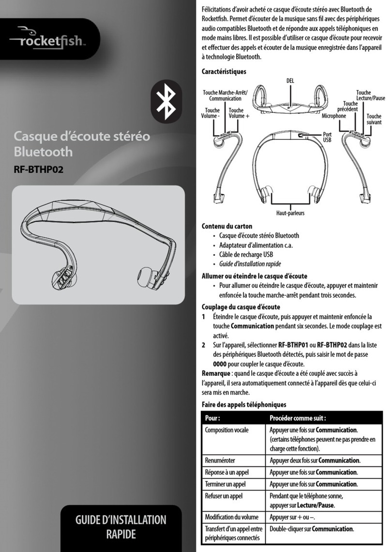 Rocket Fish RF-BTHP02 Installation and operation manual
