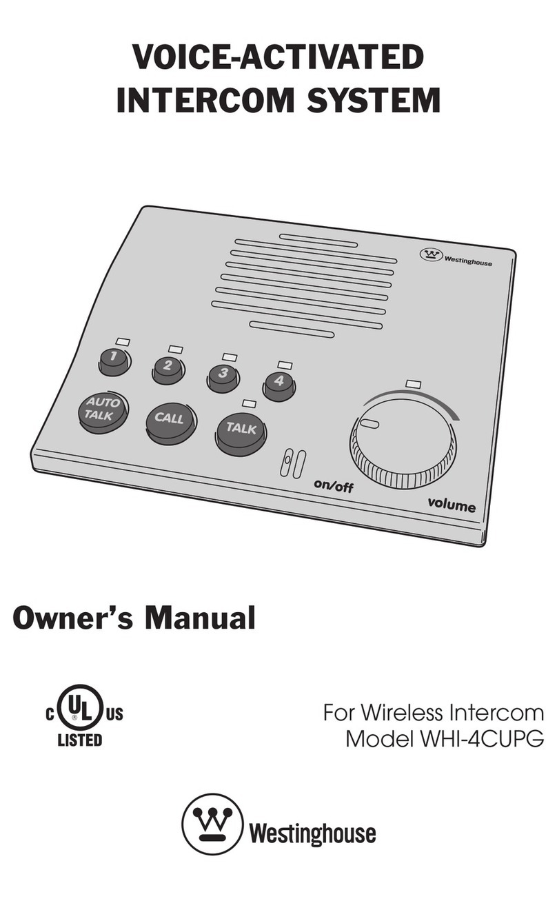 Westinghouse WHI-4CUPG - Voice Activated Intercom owner's manual