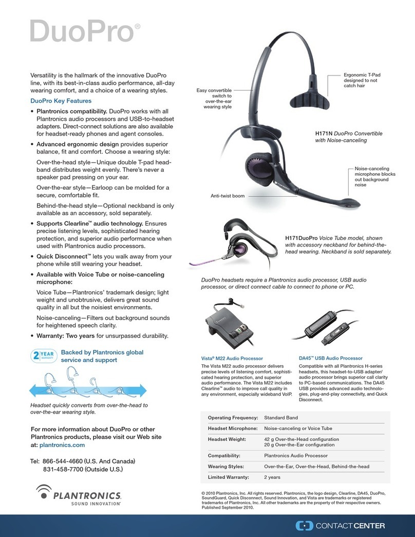 Plantronics DuoPro Product sheet