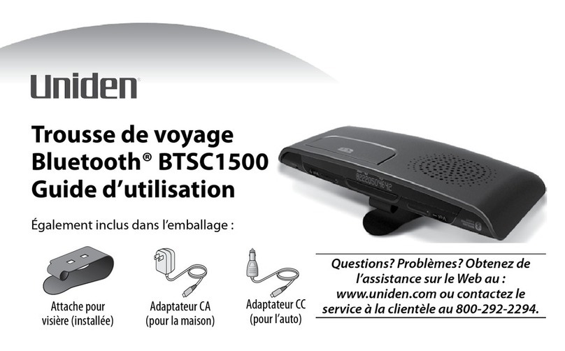 Uniden BTSC1500 Guide d'utilisation
