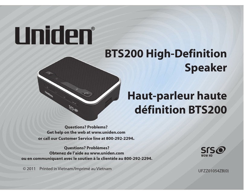 Uniden BTS200 owner's manual