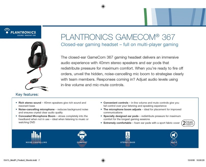 Plantronics GameCom 367 Dimensions