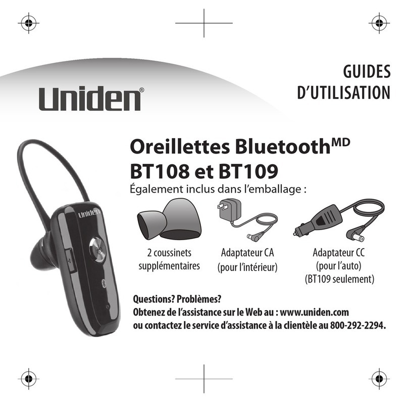 Uniden BT108 Guide d'utilisation
