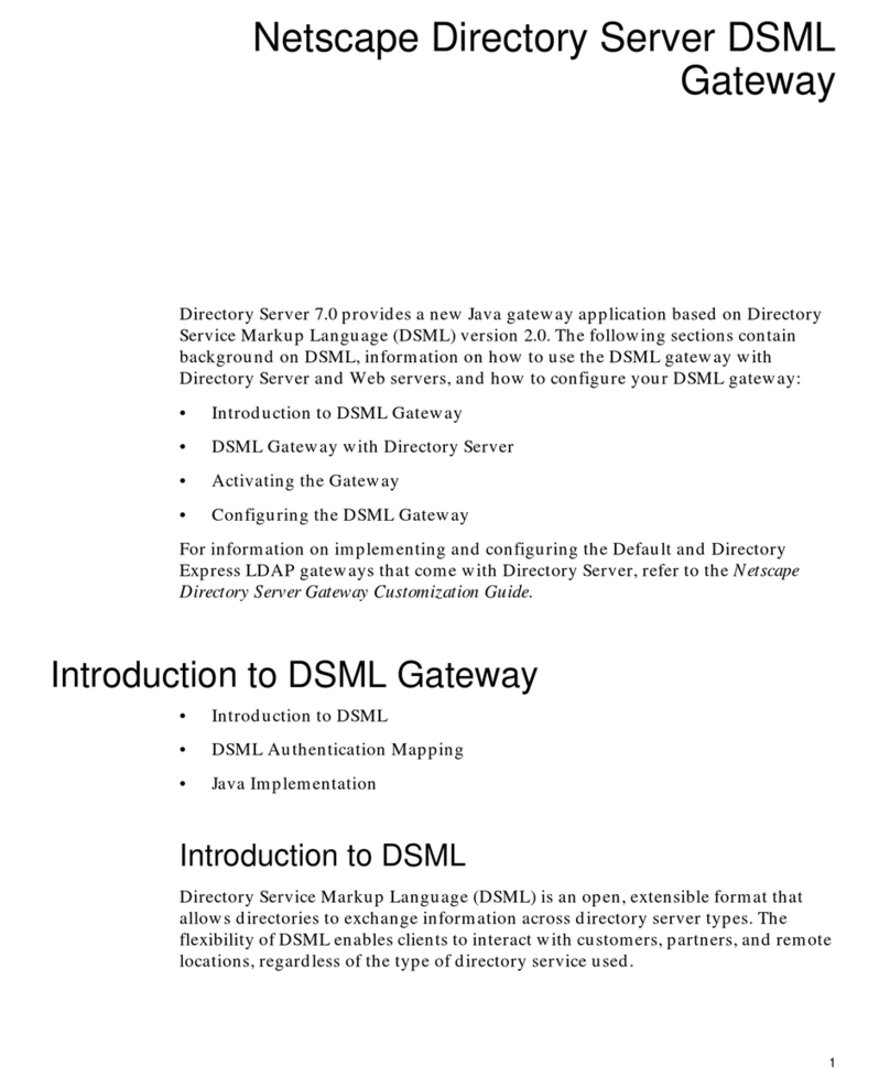 Netscape NETSCAPE DIRECTORY SERVER 7.0 - DSML GATEWAY Introduction manual