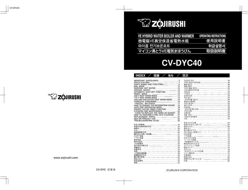 Zojirushi CV-DYC40 operating instructions