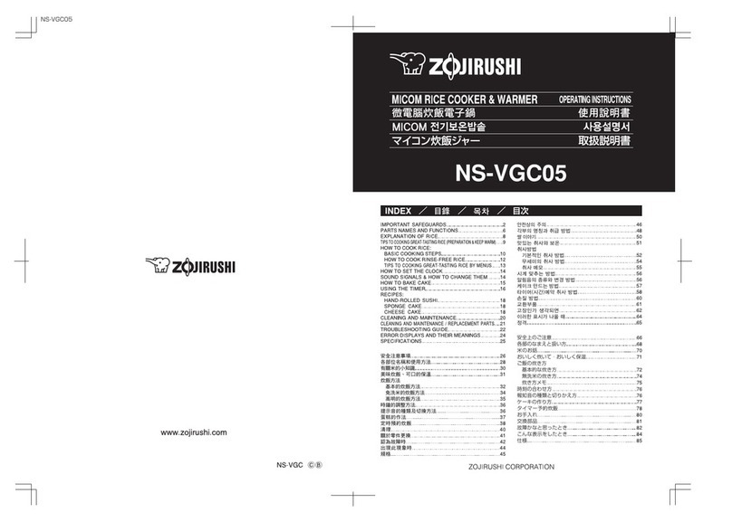 Zojirushi NS-VGC05 User manual Zojirushi NS-VGC05 User manual
