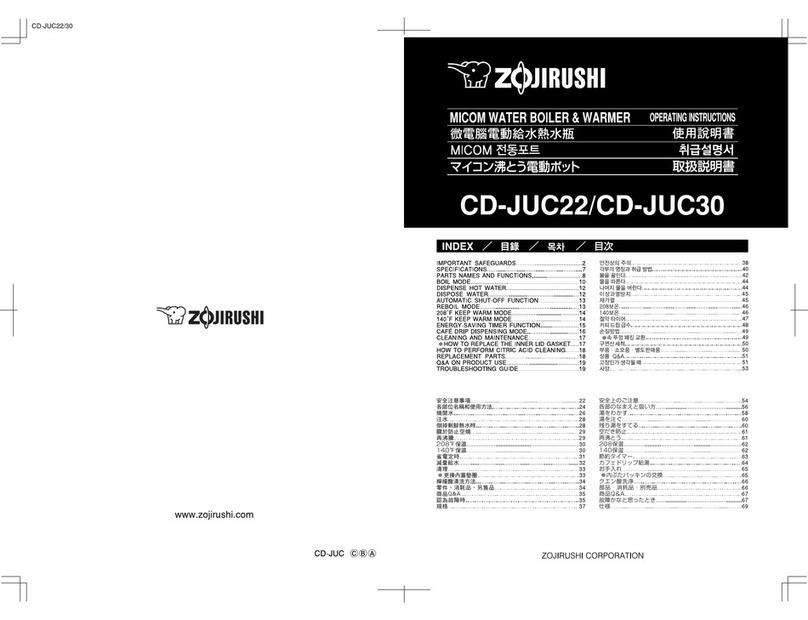 Zojirushi CD-JUC22 operating instructions