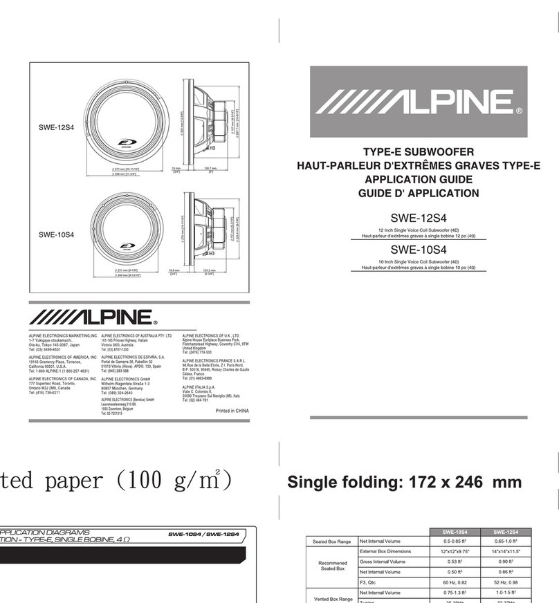 Alpine SWE-10S4 User guide Alpine SWE-10S4 User guide