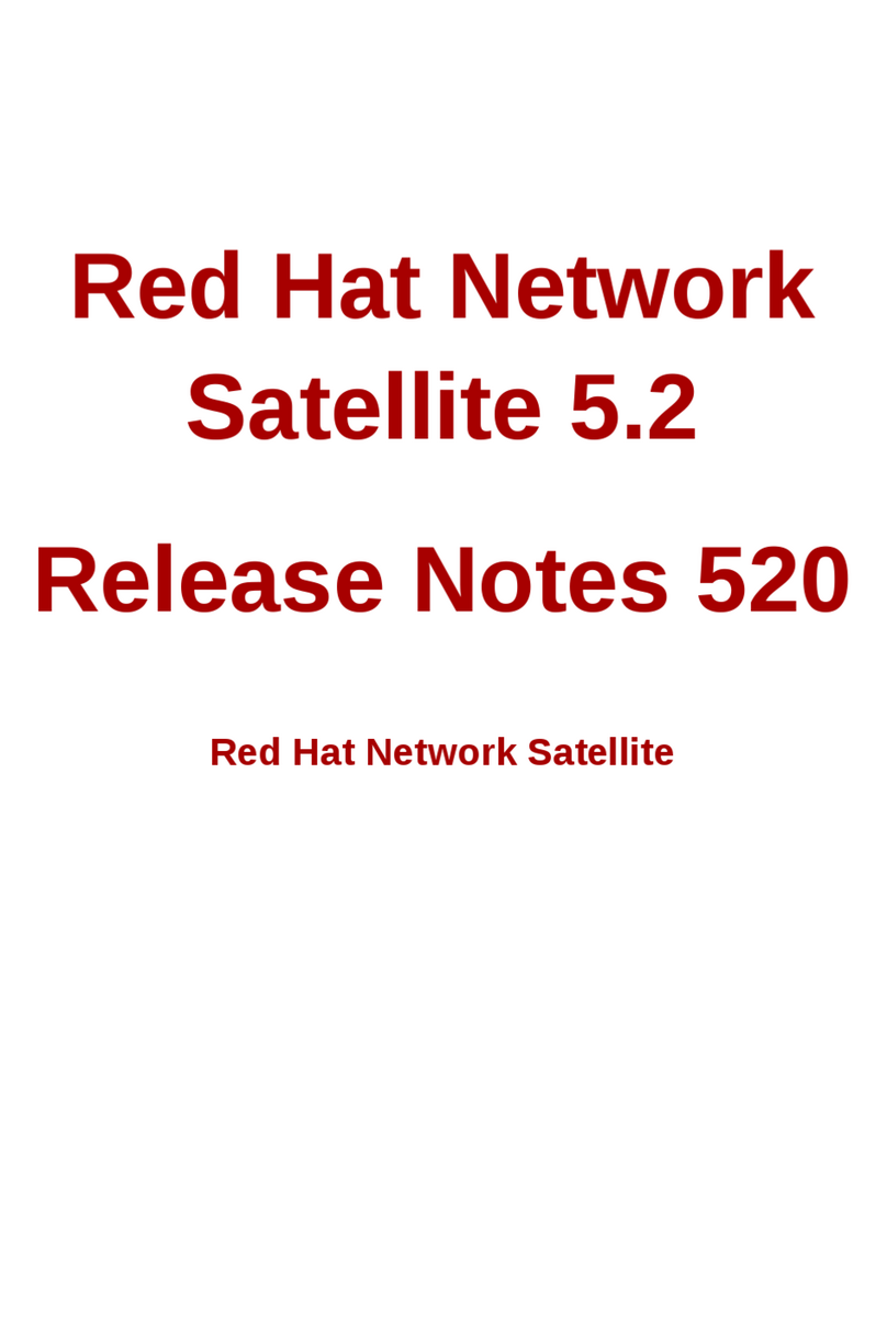 Red Hat SATELLITE 5.2 RELEASE NOTES Instruction Manual