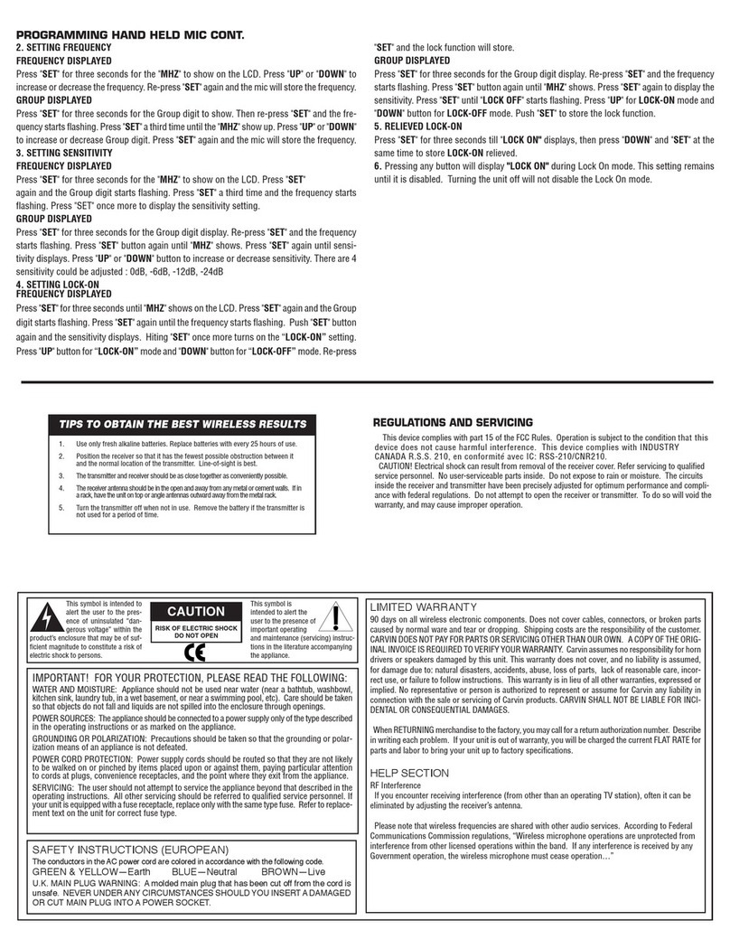 CARVIN UX1000BP User manual CARVIN UX1000BP User manual