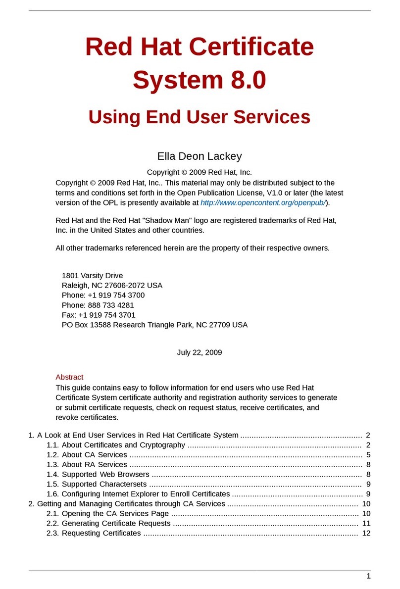 Red Hat CERTIFICATE SYSTEM 8.0 - ADMINISTRATION using manual Red Hat CERTIFICATE SYSTEM 8.0 - ADMINISTRATION using manual