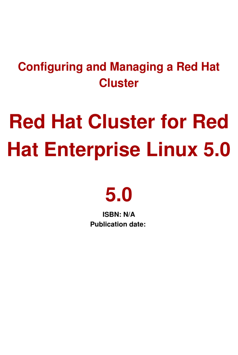 Red Hat CLUSTER FOR ENTERPRISE LINUX 5.0 User manual Red Hat CLUSTER FOR ENTERPRISE LINUX 5.0 User manual
