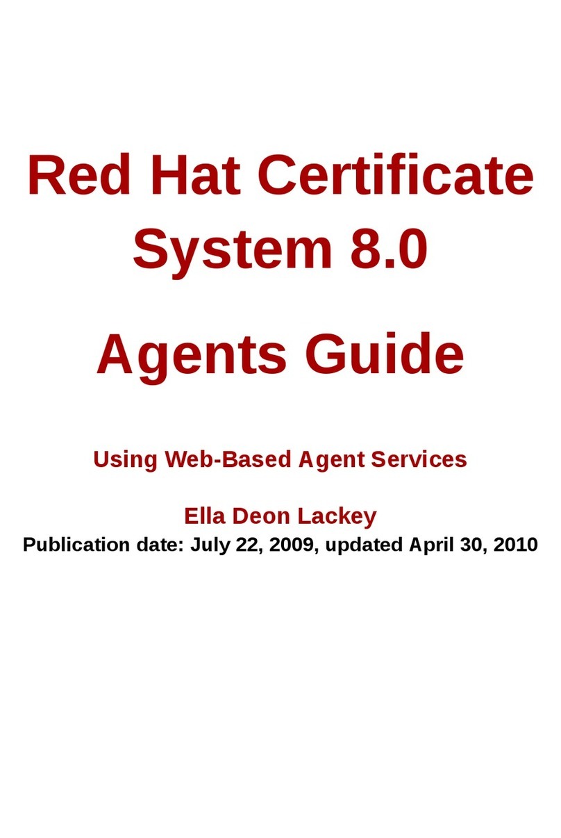 Red Hat CERTIFICATE SYSTEM 8 - AGENTS GUIDE Installation and operation manual Red Hat CERTIFICATE SYSTEM 8 - AGENTS GUIDE Installation and operation manual