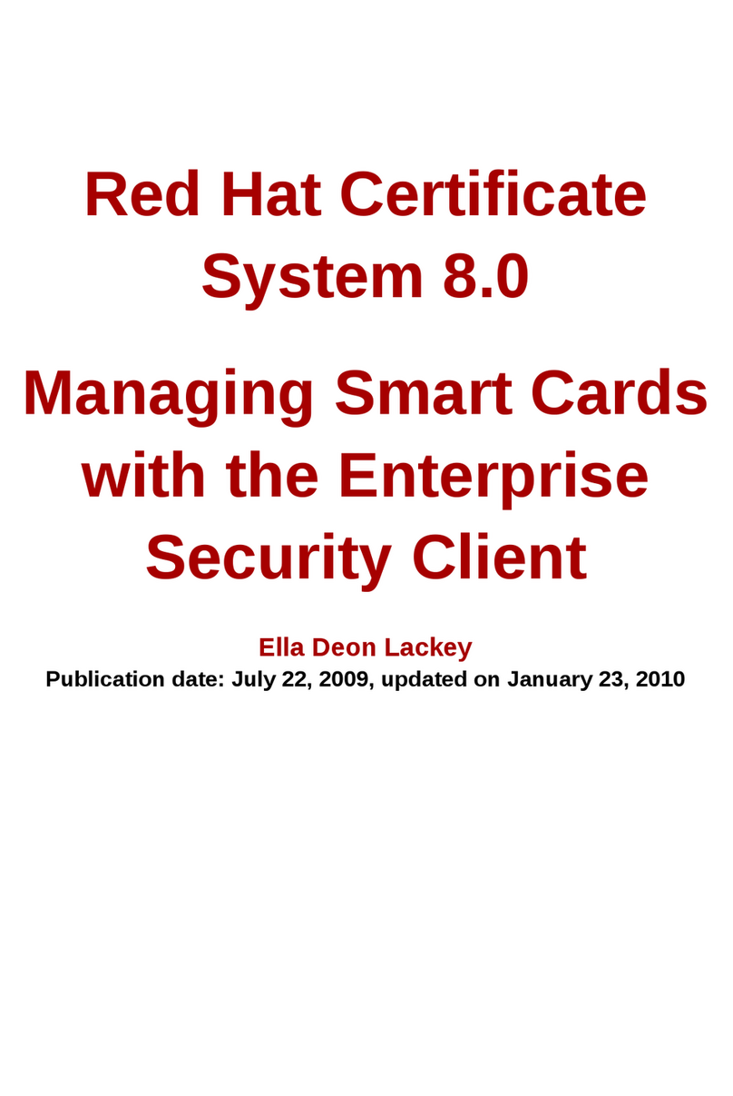 Red Hat CERTIFICATE SYSTEM 8.0 - MANAGING SMART CARDS WITH THE ENTERPRISE SECURITY CLIENT... User manual
