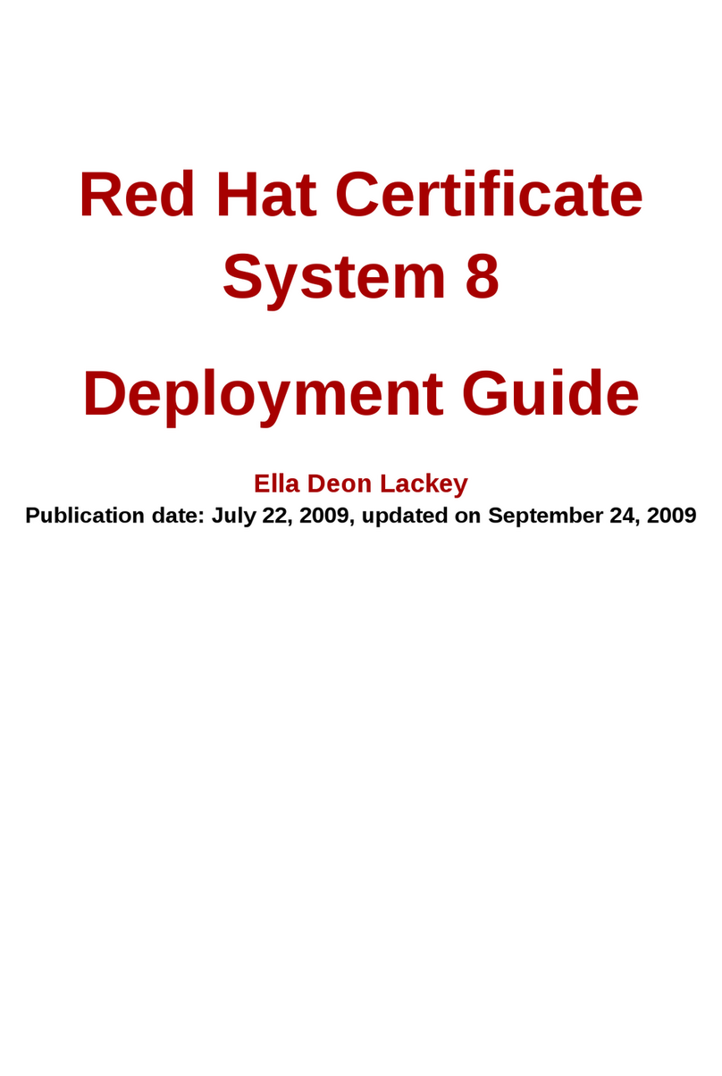Red Hat CERTIFICATE SYSTEM 8 - DEPLOYMENT Quick reference guide